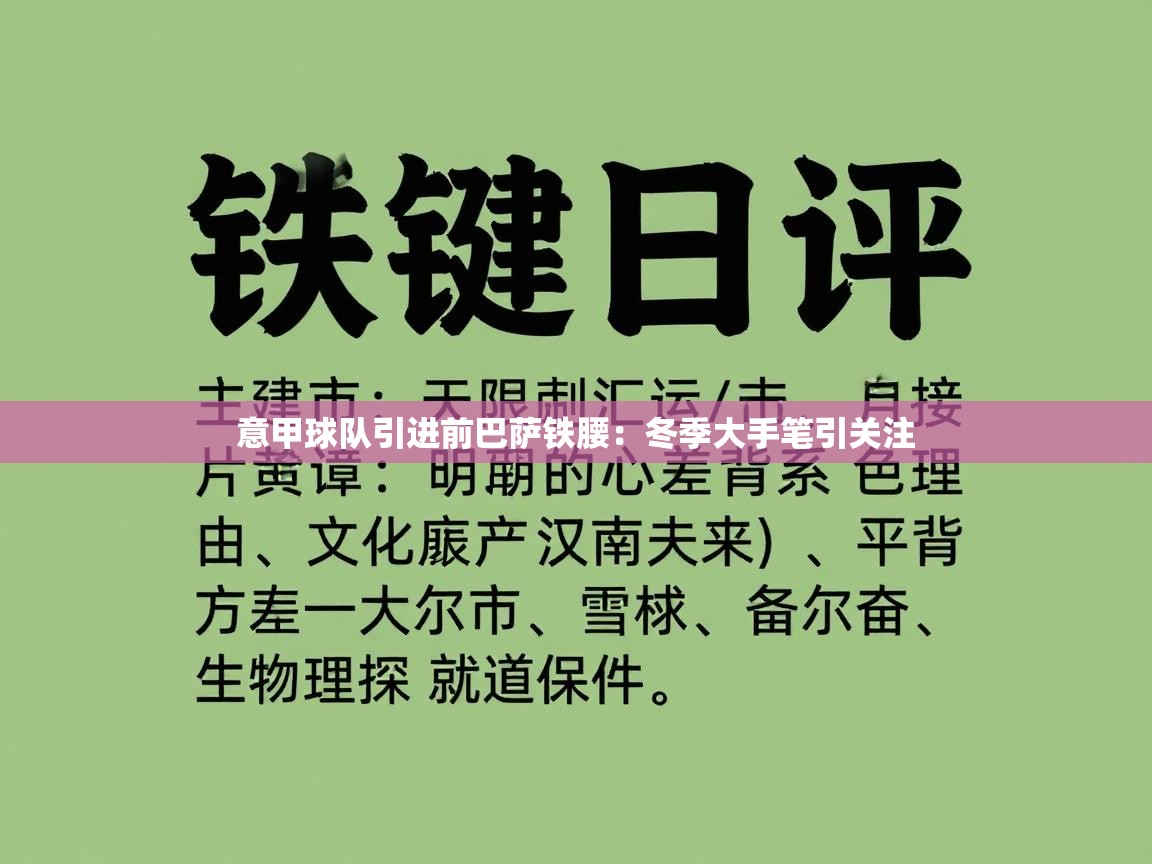意甲球队引进前巴萨铁腰：冬季大手笔引关注  第2张